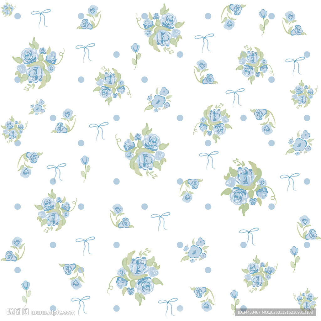 蓝白碎花图案背景纹理