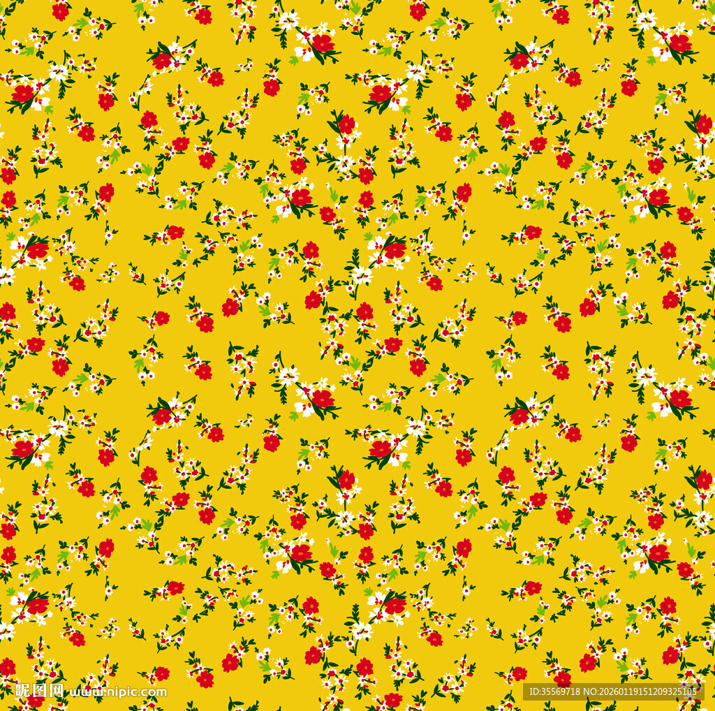 黄色碎花图案背景