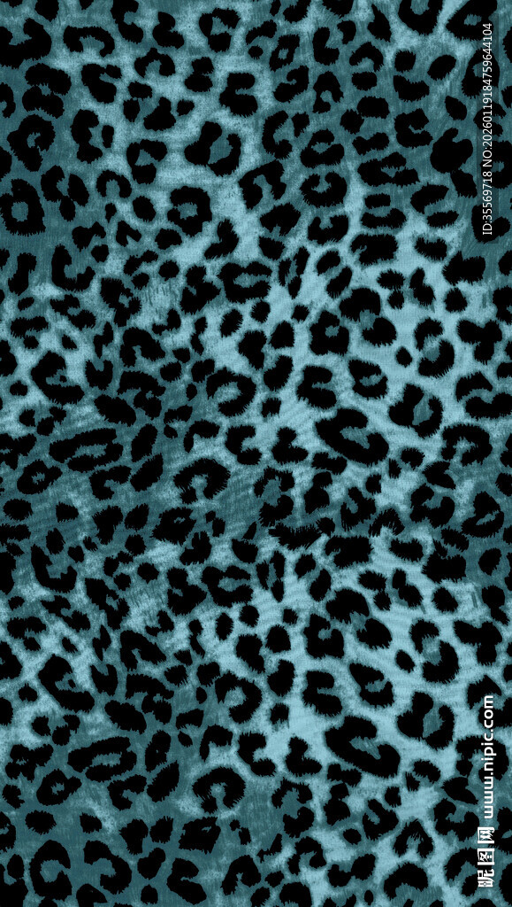 蓝绿色豹纹图案纹理