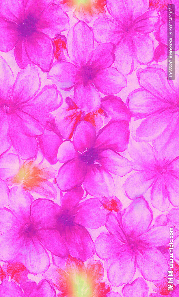 梦幻粉色花卉图案背景