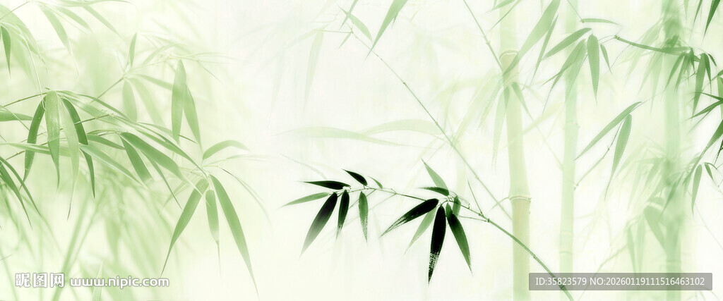 新中式水墨竹影