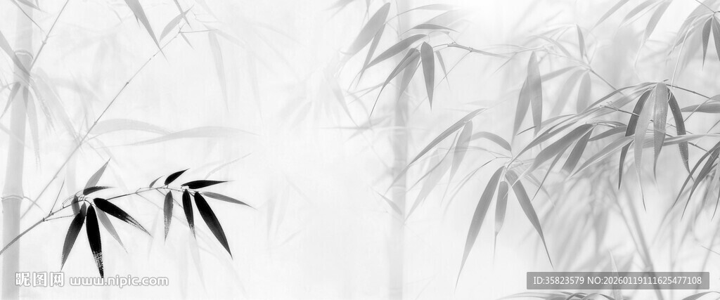 新中式灯箱水墨竹子