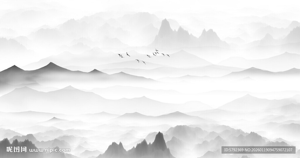 新中式国画墙壁画