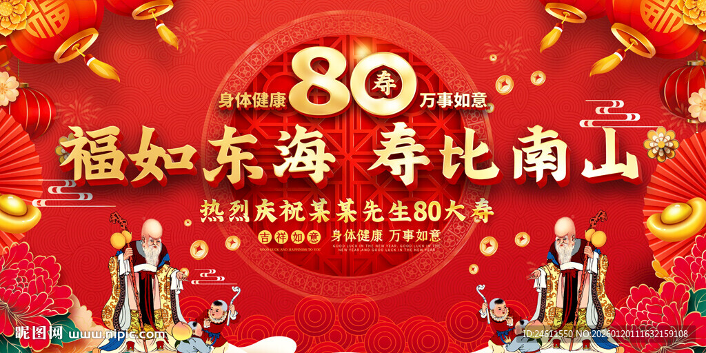 八十寿宴展板