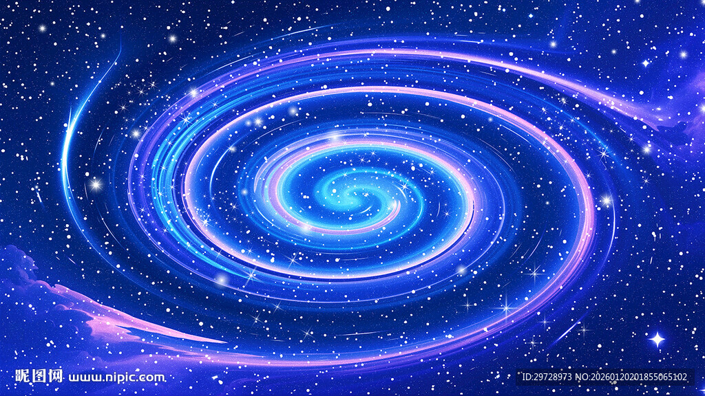 梦幻蓝色宇宙星空星系漩涡