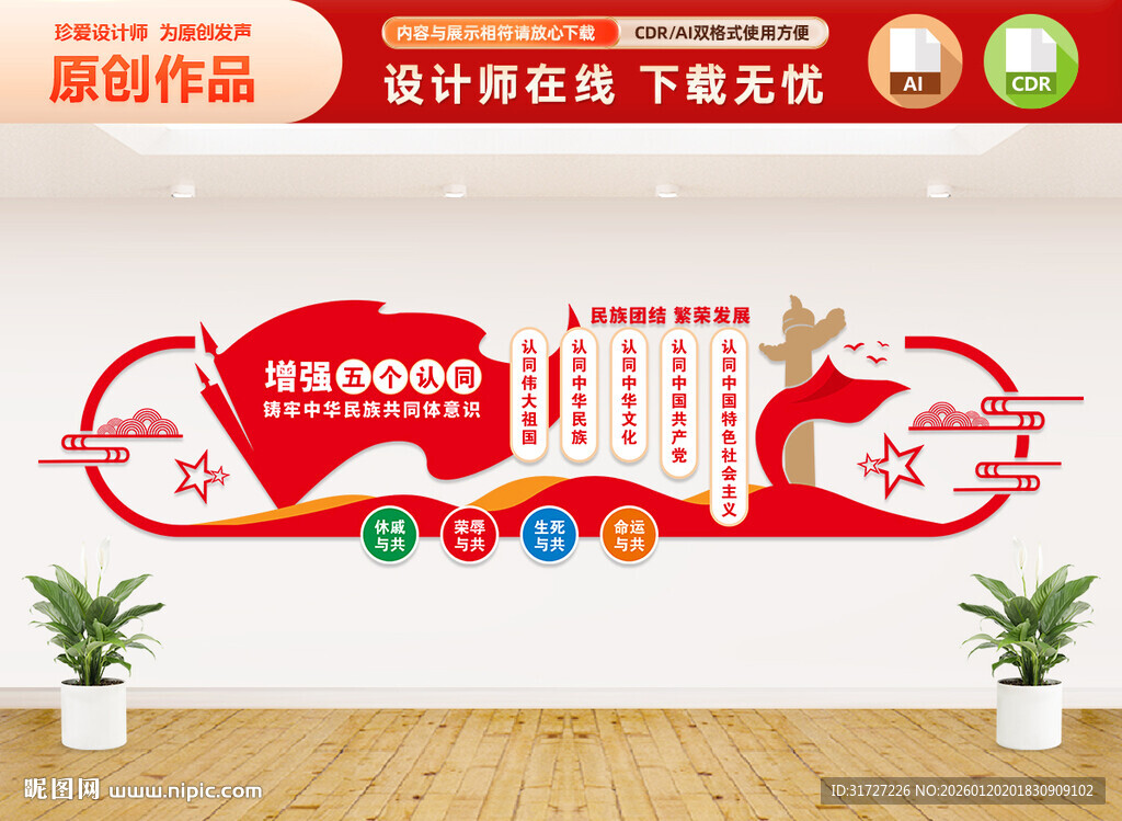 增强五个认同文化墙