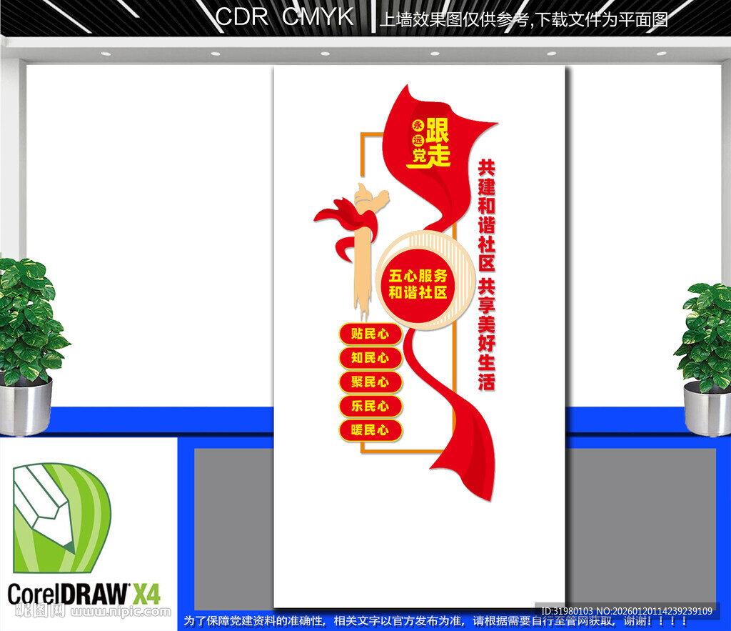 竖版社区五心服务文化墙