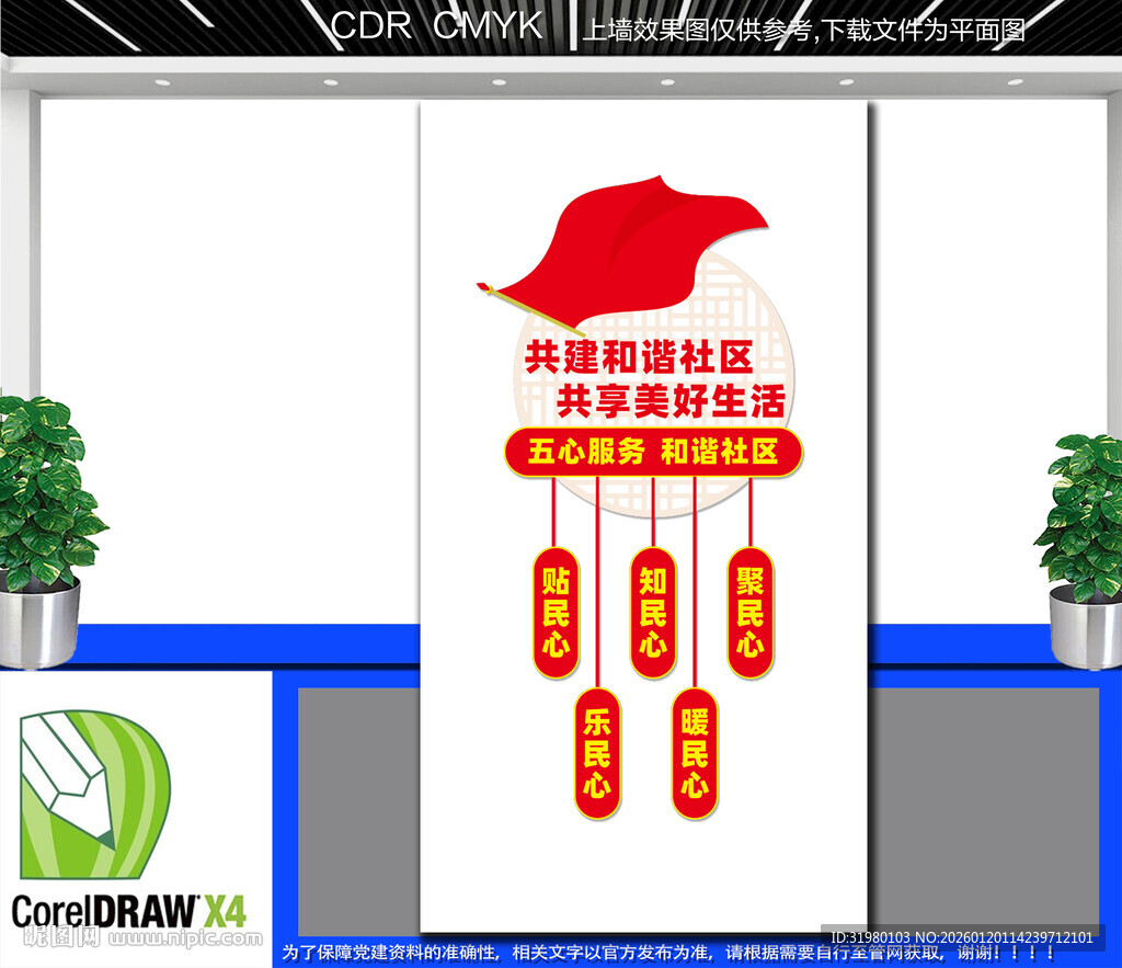 竖版社区五心服务文化墙