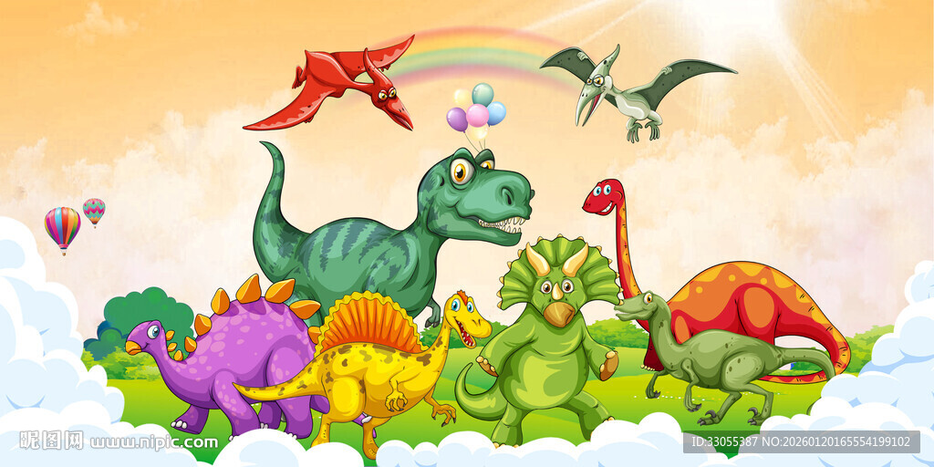 卡通恐龙背景