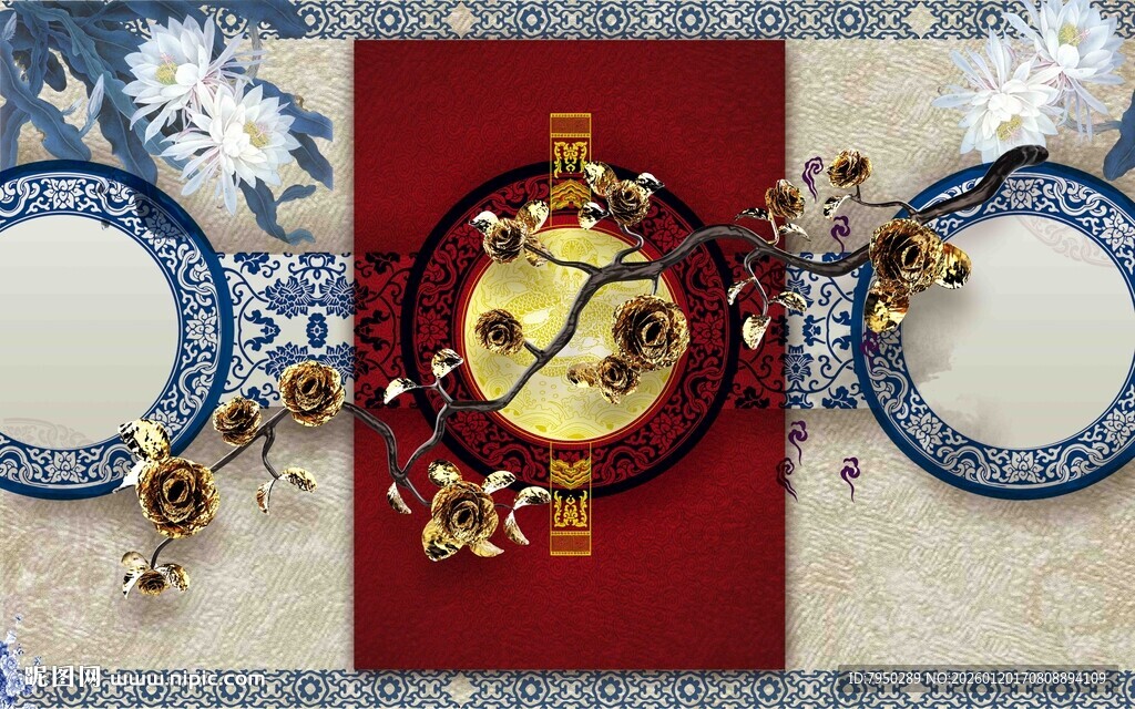 中式古典背景墙