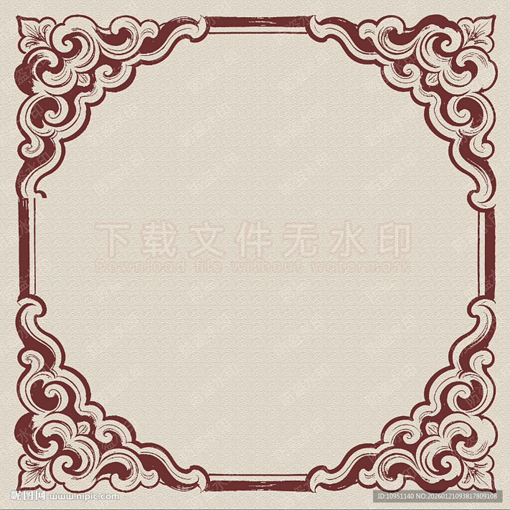 复古花纹边框装饰图案