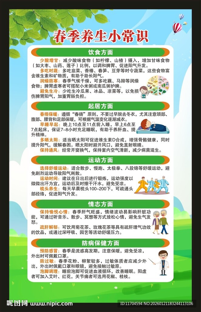 春季养生知识海报