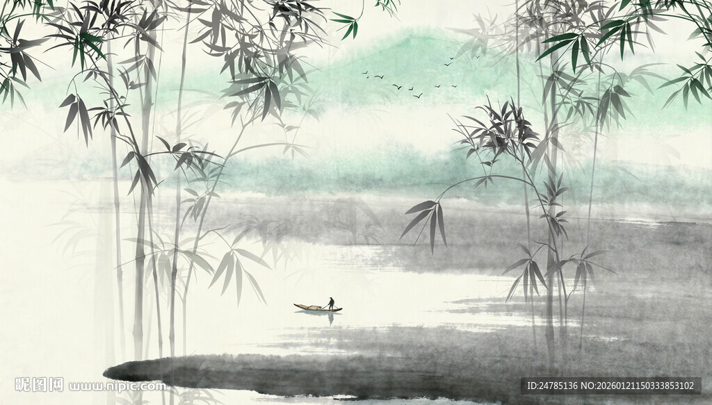 水墨竹子背景