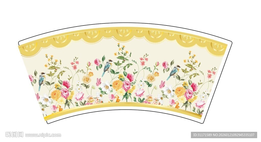 花卉装饰弧形图案