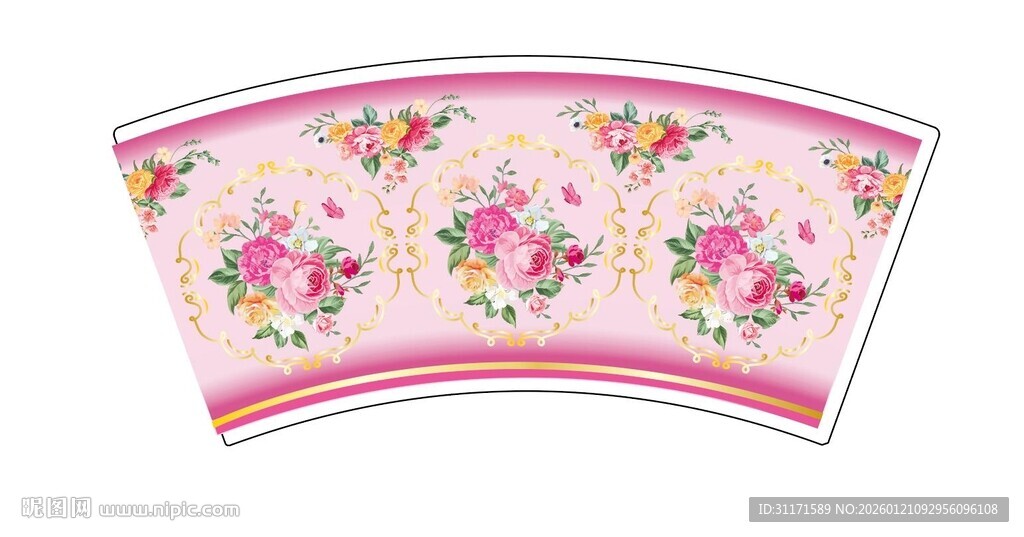 花卉图案弧形装饰布料