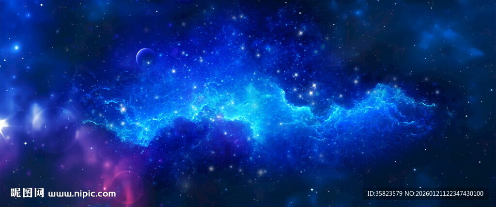 蓝色宇宙星空背景图
