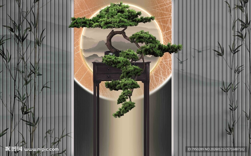 中式禅意盆景艺术景观