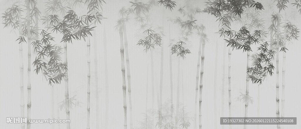 水墨竹子 竹影装饰画