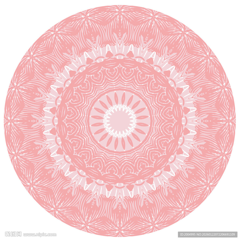 粉色圆形精美花纹图案