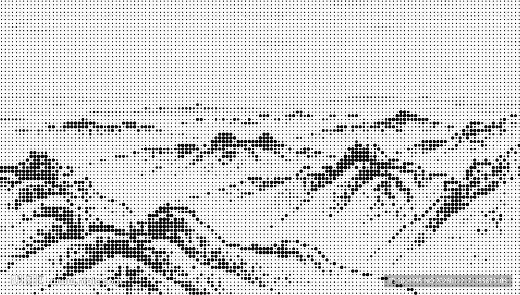 水墨风格连绵镂空山脉图