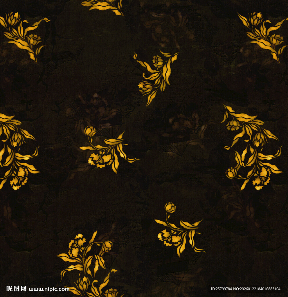 金色树叶图案纹理背景