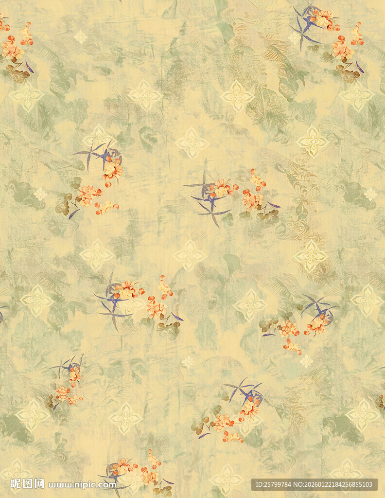 复古花卉纹理图案