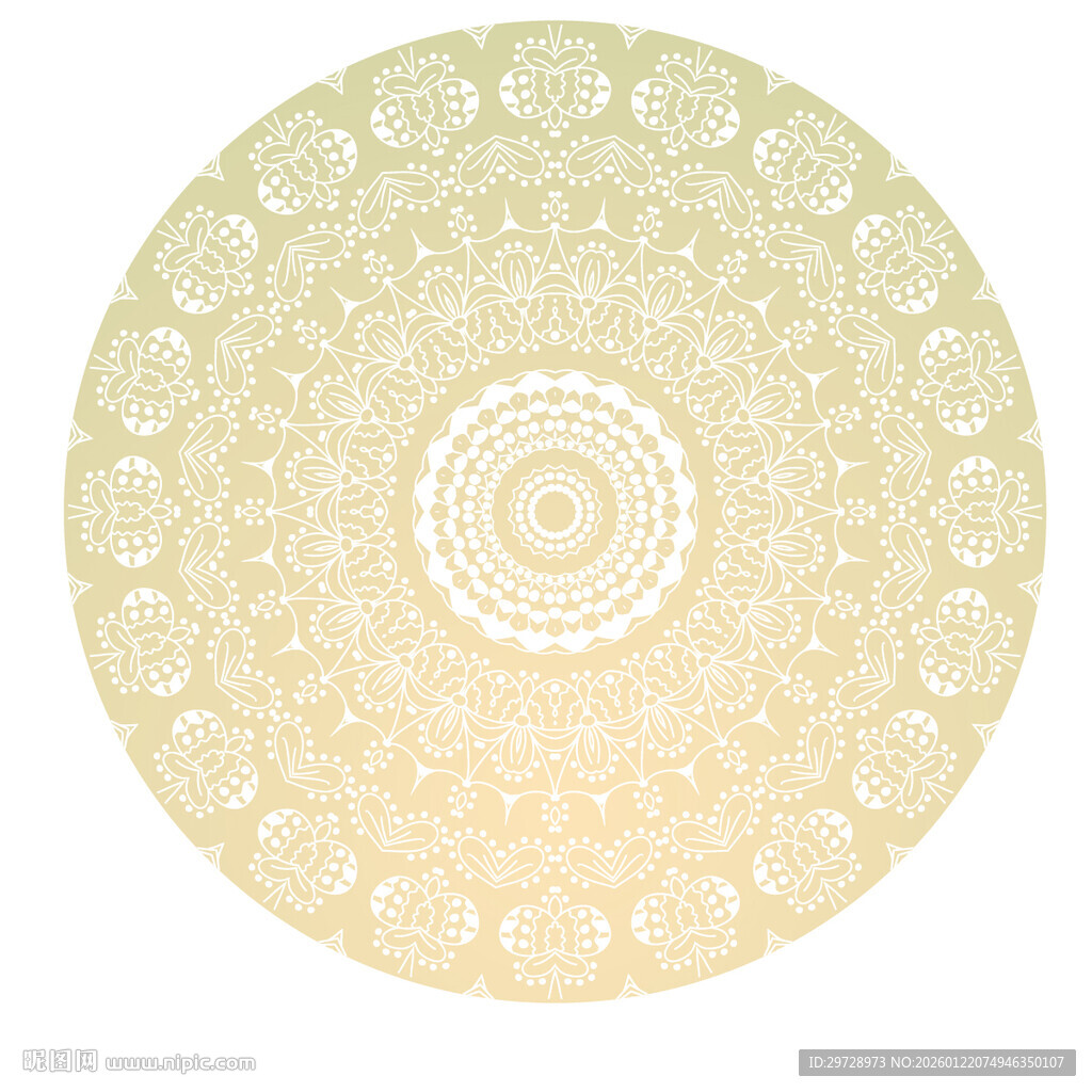 圆形古典花纹
