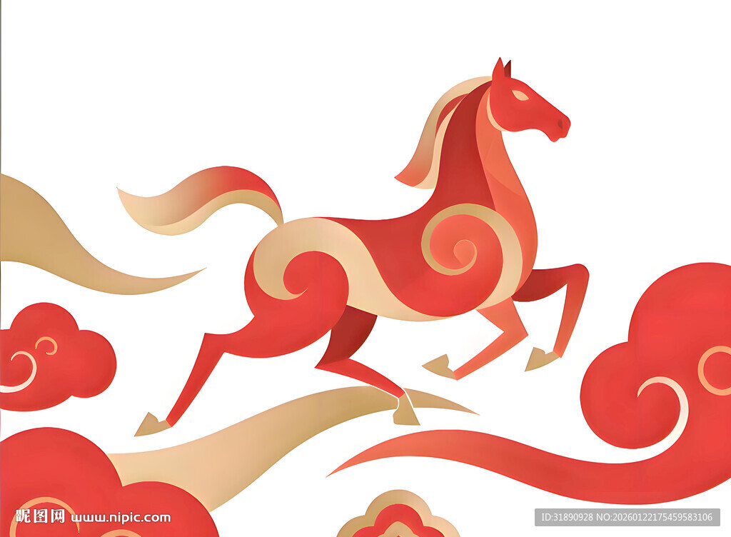 2026吉祥金马底图马到成功