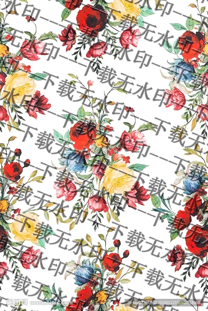 花卉图案多彩浪漫花艺设计