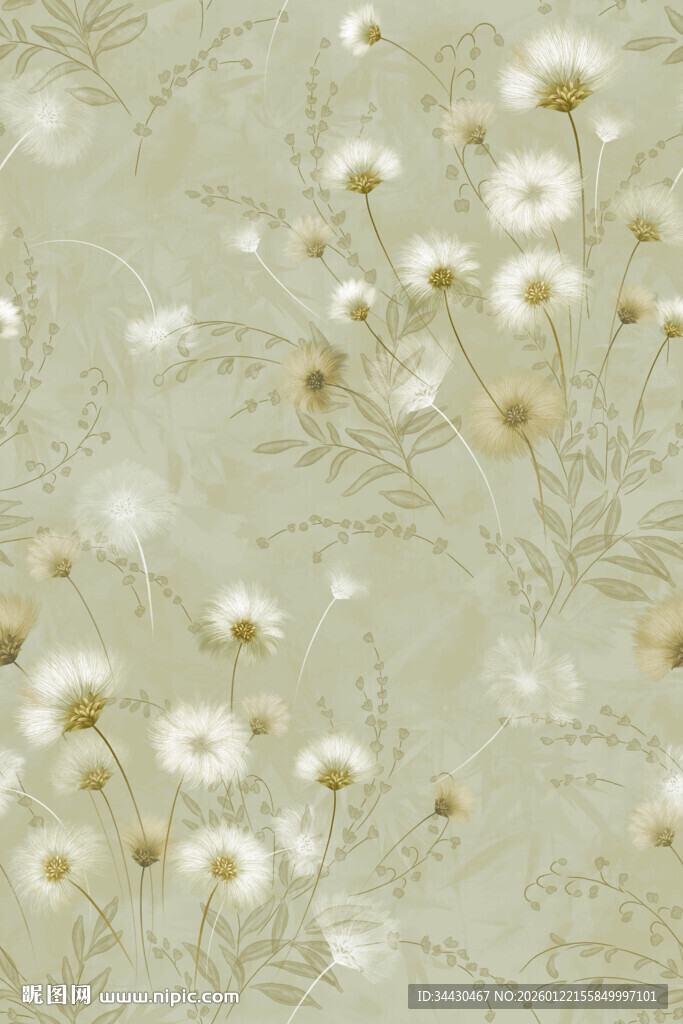 淡雅雏菊花纹背景图