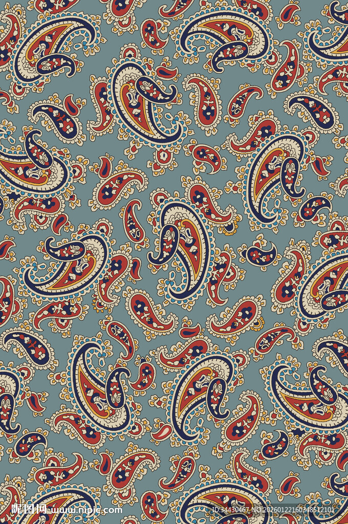 复古佩斯利花纹图案