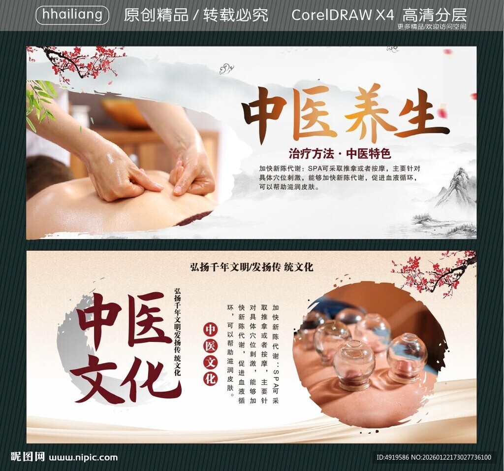 中医养生与文化宣传海报