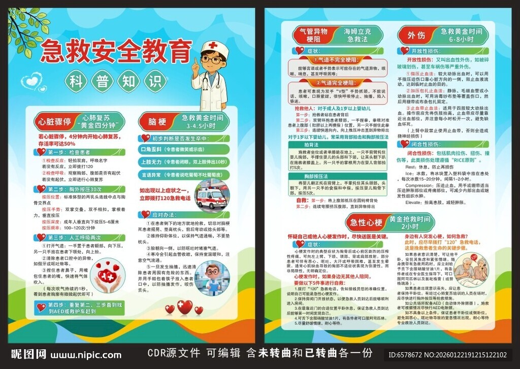 急救安全教育知识宣传单