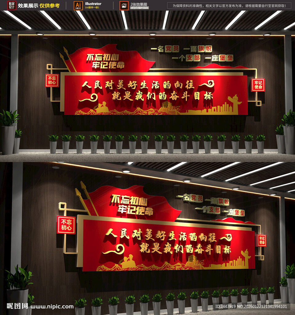 人民美好生活党建文化墙