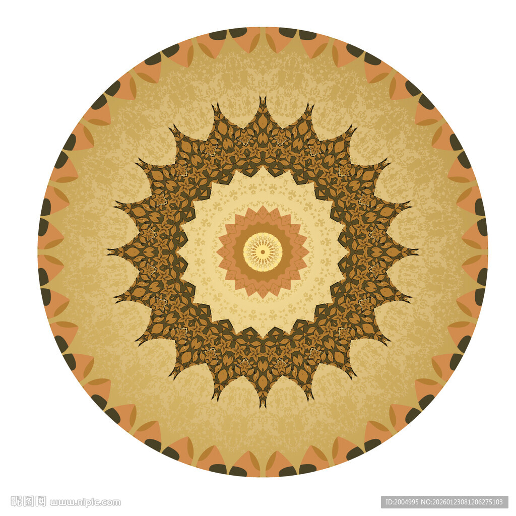 圆形拼花地毯地皮地面装饰图案