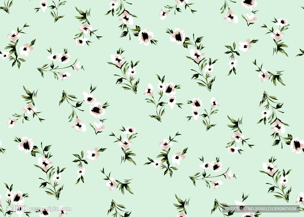 清新花卉图案背景