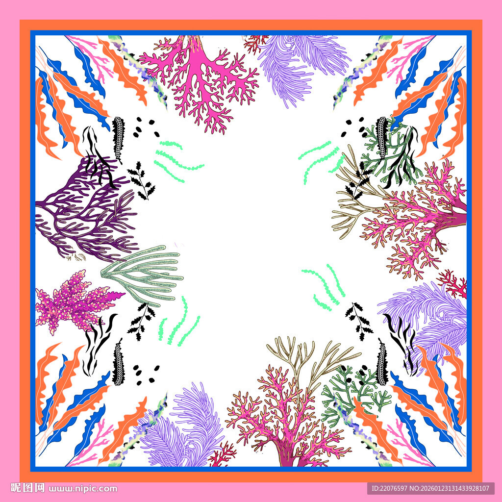 多彩珊瑚图案装饰画