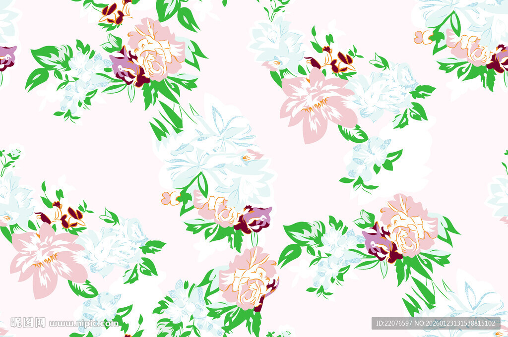 粉色花卉图案背景纹理