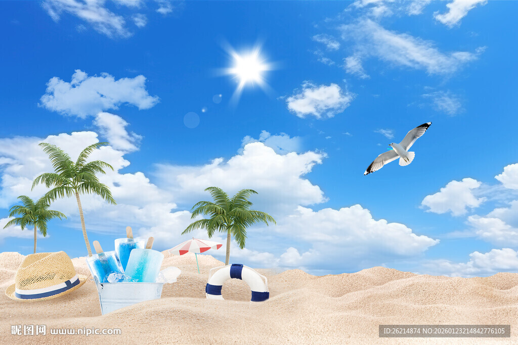 夏日沙滩度假美景