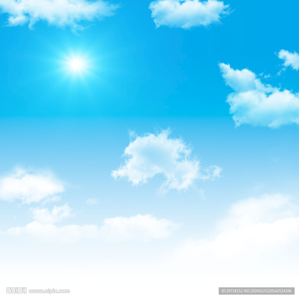 晴朗蓝天与闪耀阳光