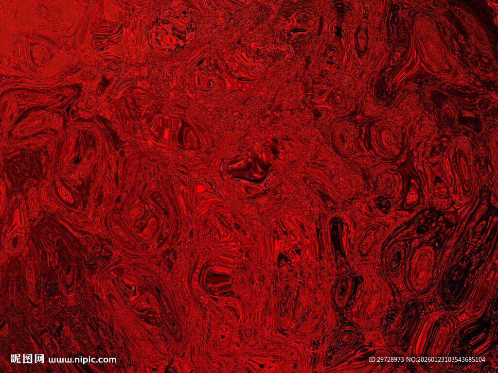 红色流体抽象艺术画