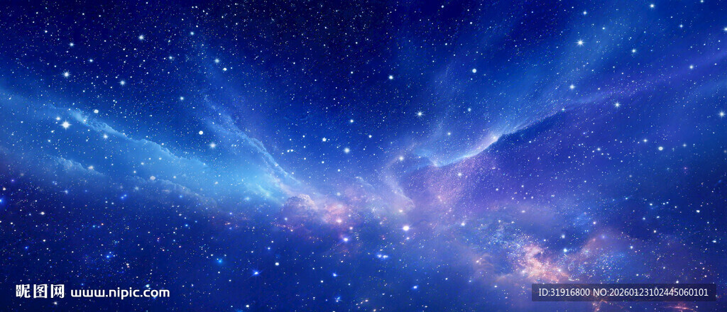 蓝色宇宙星空背景图