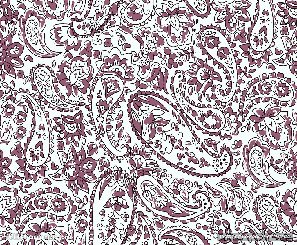 复古佩斯利花纹图案