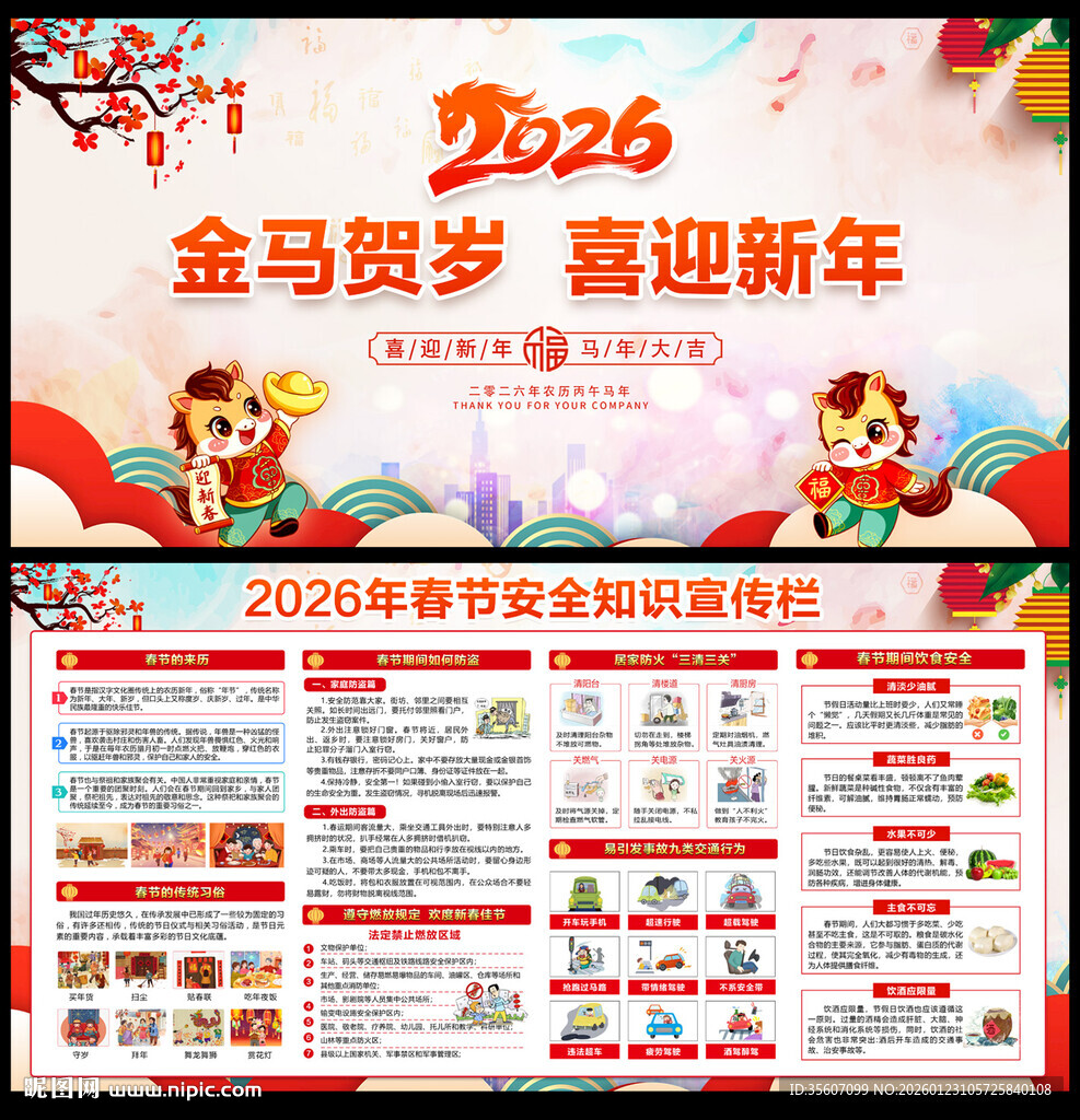 马年春节安全宣传栏