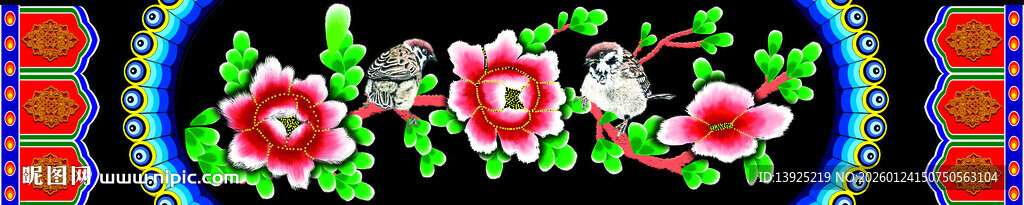 花卉装饰图案檩