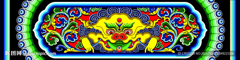 多彩民族风图案檩