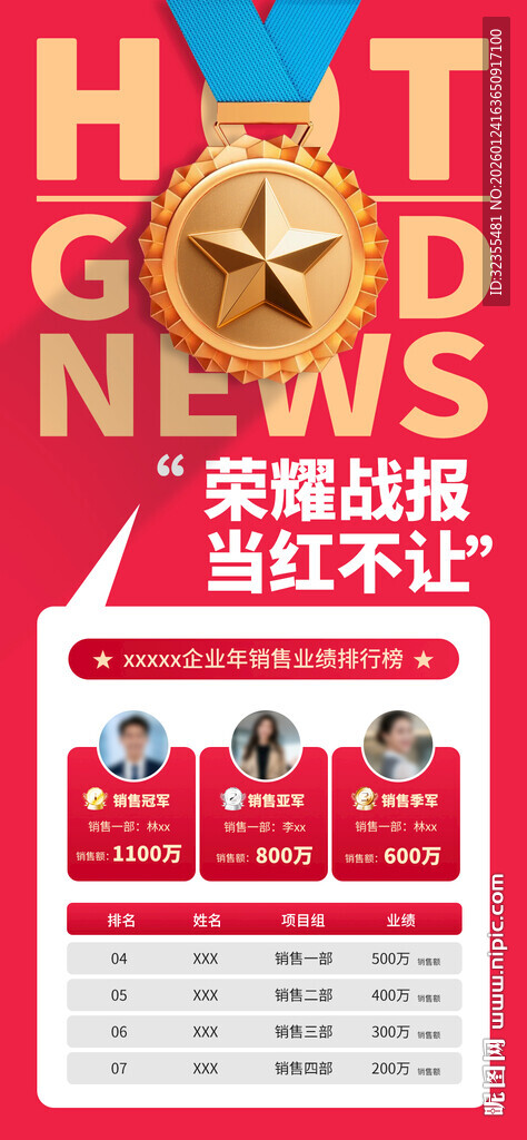 企业销售荣誉战报排行榜