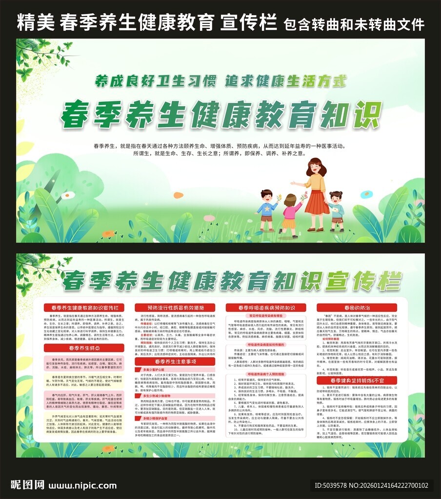 春季养生健康教育宣传栏