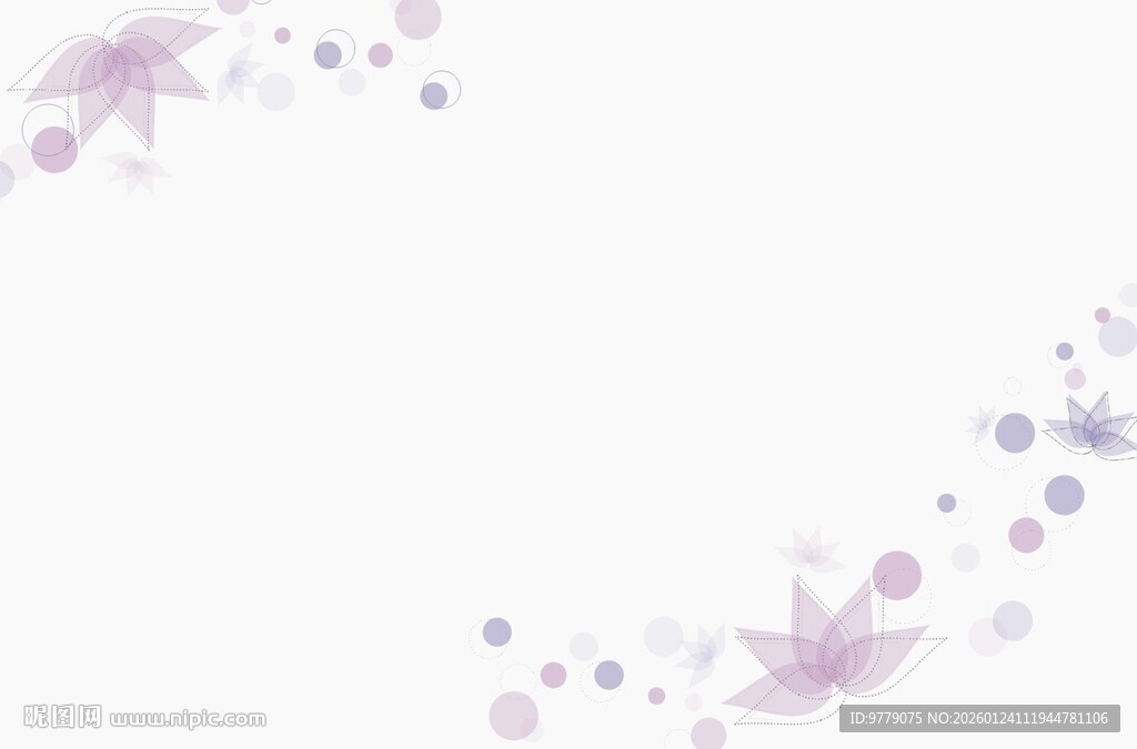 梦幻紫色花朵装饰图案