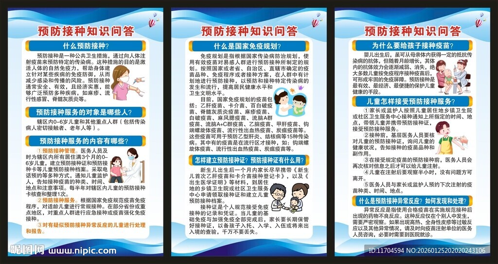 预防接种日展板